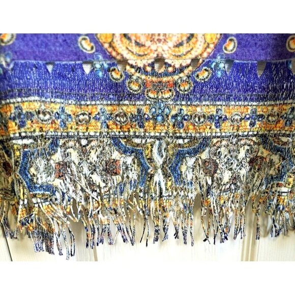 Mushka by Sienna Rose PM Multicolor Long Sleeve Sweater Cutwork & Fringe at Hem - Picture 4 of 7